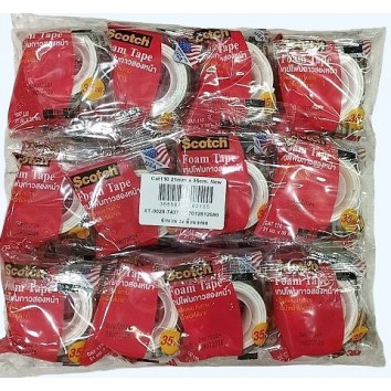Scotch เทปโฟมกาว 2 หน้า 21มม. x 35ซม. บรรจุถุง <1/24>