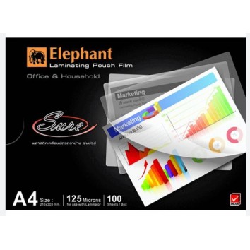 ELEPHANT ฟิล์มพลาสติกเคลือบบัตร 125ไมครอน A4 <1/100>