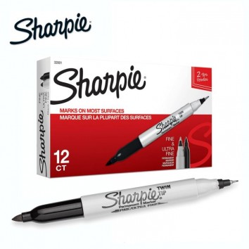 Sharpie ปากกาเคมี 2 หัว <1/12> ดำ
