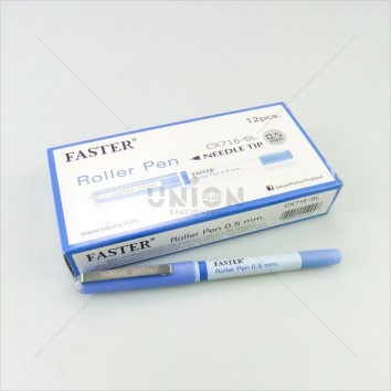 Faster ปากกาโรลเลอร์ ปลอก 0.5 CX-716 BL <1/12> สีน้ำเงิน