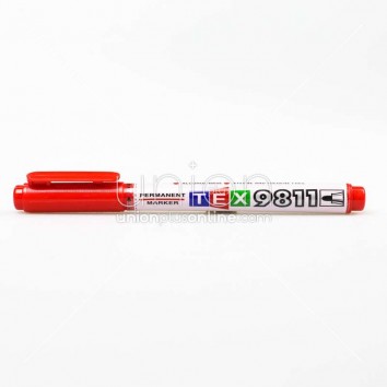 TEX ปากกามาร์กเกอร์ 9811 F <1/12> สีแดง